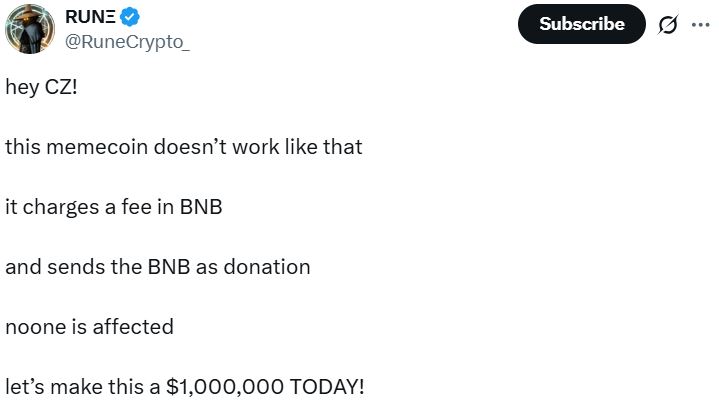 ربما ساعد Memecoin $ Giggle في جمع أكثر من 1.3 مليون دولار لأكاديمية Giggle's CZ's Cz 2 العملات المشفرة ، Changpeng Zhao ، الرموز