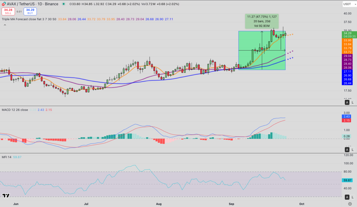 Avalanche (Avax) تحليل الأسعار الفنية | المصدر: TradingView